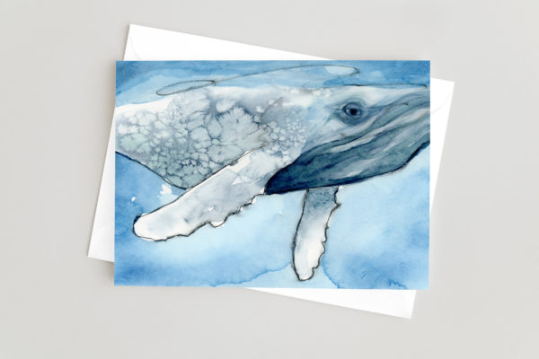 Greeting card with whale